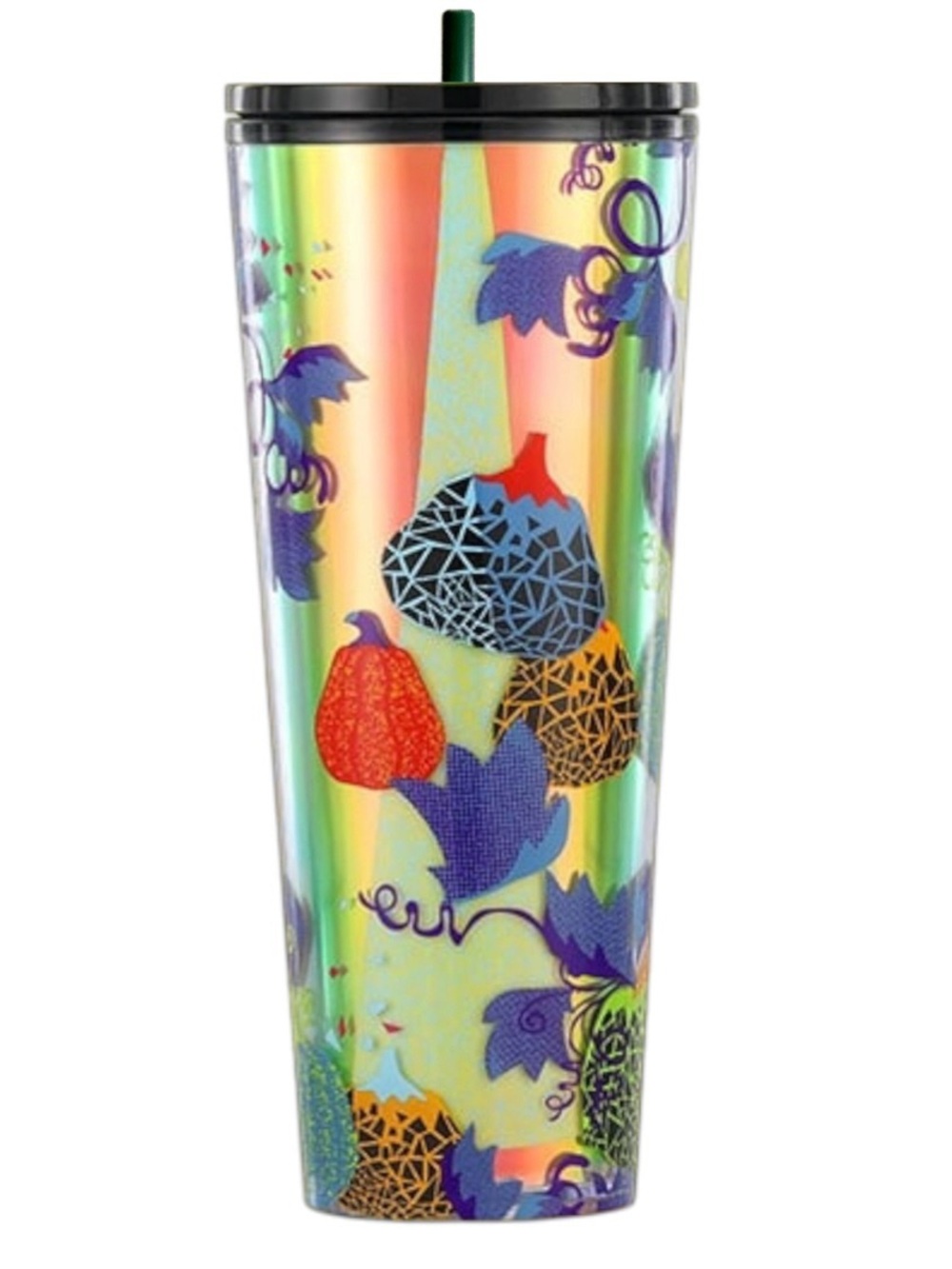 Starbucks Glow-in-the-Dark Pumpkin Pattern Tumbler 24 oz cold cup tumbler new